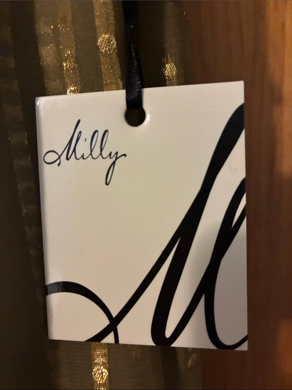 Milly Olive Green Dress with Gold Sequin Stripes